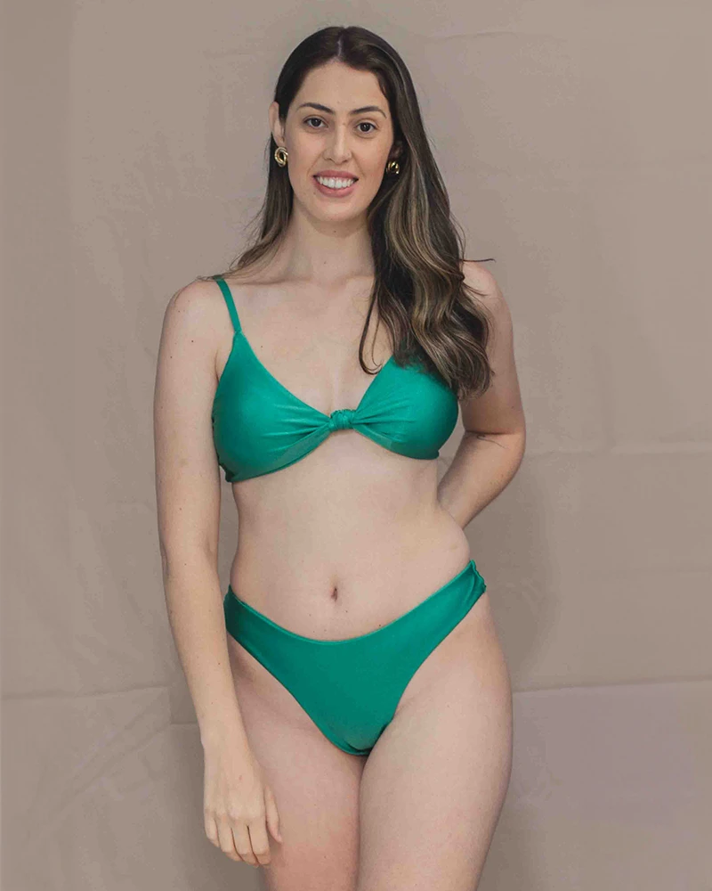 Biquíni Top Nó e Calcinha Asa Delta Esmeralda